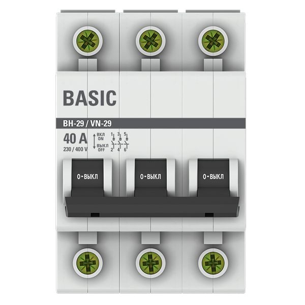 Выкл. нагрузки 3П  40А  EKF  Basic  ВН-29