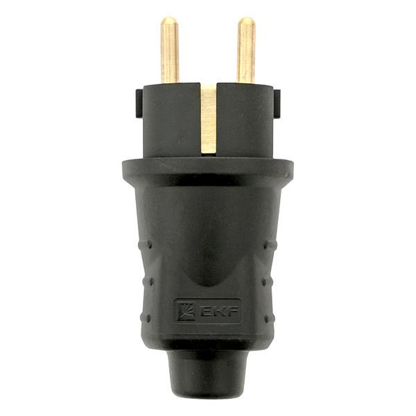 Вилка прямая каучуковая 230В, 2P+PE, 16A, IP44 EKF Марс