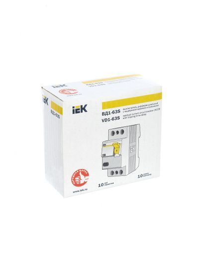 Выключатель дифференциальный (УЗО) ВД1-63S 2Р 63А 100мА IEK