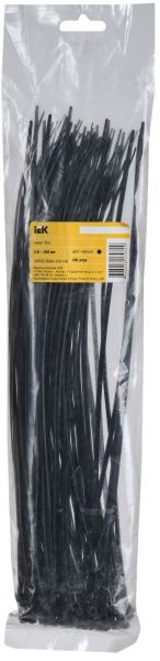 Хомут 3,6х350мм нейлон черный (100шт) IEK