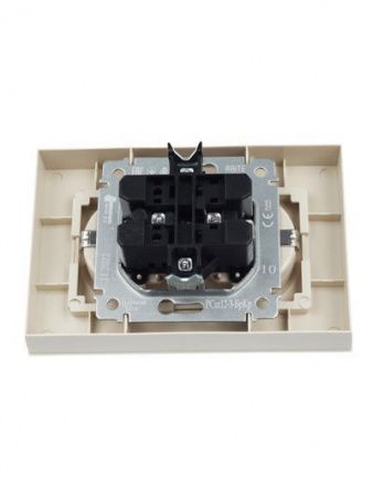 BRITE Розетка 2-местная с заземлением с защитными шторками 16А в сборе РСш12-3-БрКр бежевый IEK