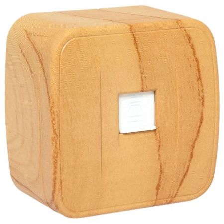 Розетка Phone 1-местная ОП Минск светлое дерево EKF