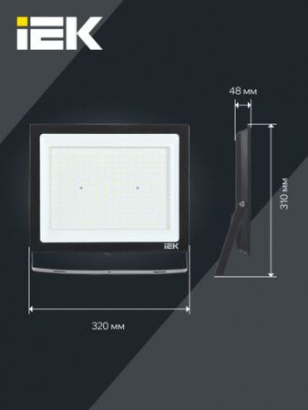 Прожектор СДО 06-200 светодиодный черный IP65 6500 K IEK