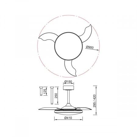 Люстра-вентилятор Mantra SLIM FAN mini 9056