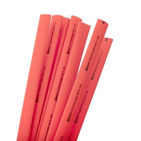 Термоусаживаемая трубка ТУТ нг 12/6 красная в отрезках по 1м EKF PROxima