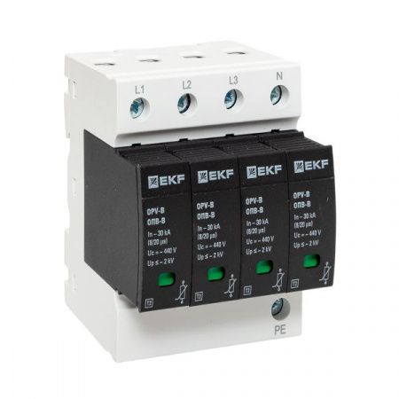 Ограничитель импульсных напряжений ОПВ-B/4P In 30кА 440В с сигн. EKF PROxima