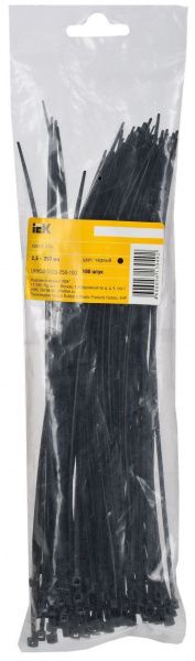 Хомут 2,5х250мм нейлон черный (100шт) IEK