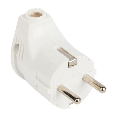 Вилка угловая с/з бел. 16А 250В EKF