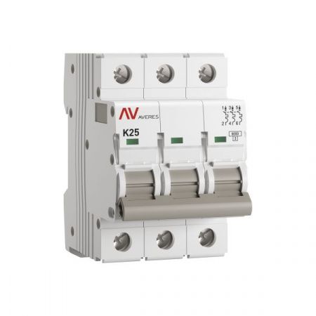 Выключатель автоматический AV-6 3P 25A (K) 6kA EKF AVERES