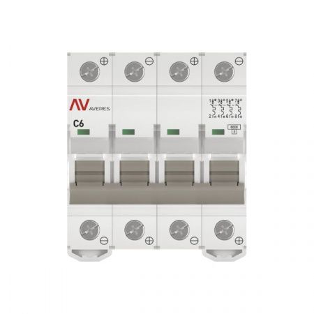 Выключатель автоматический AV-6 DC 4P 6A (C) 6kA EKF AVERES