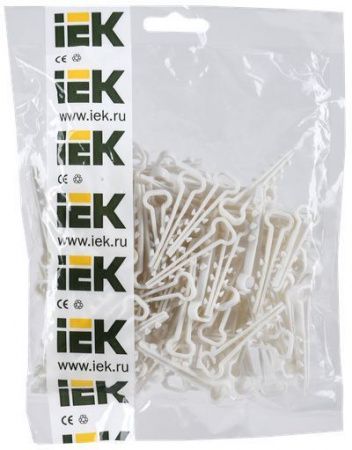 Дюбель хомут 5х8мм нейлон белый (100шт) IEK