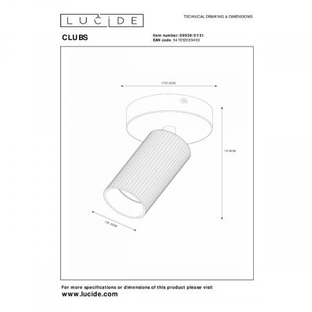 Спот Lucide CLUBS 09939/01/31