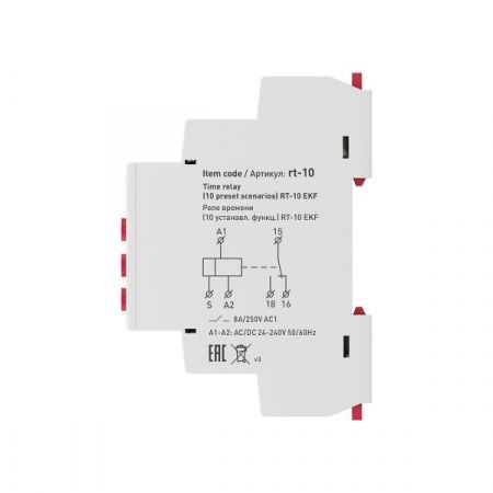 Реле времени (10 устанавл. функц.) RT-10 EKF PROxima