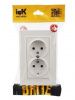 BRITE Розетка 2-местная с заземлением с защитными шторками 16А в сборе РСш12-3-БрЖ жемчуг IEK