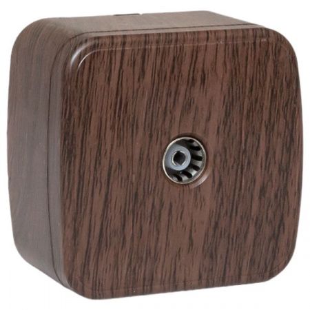 Розетка TV 1-местная ОП Минск 75Ом 5-862МГц тёмное дерево EKF