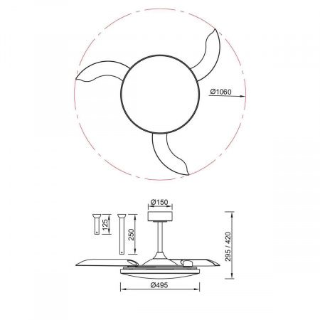 Люстра-вентилятор Mantra SLIM FAN 9007