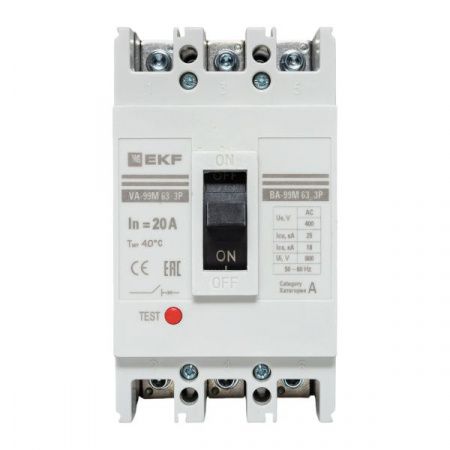 Выключатель автоматический ВА-99М 63/20А 3P 25кА EKF