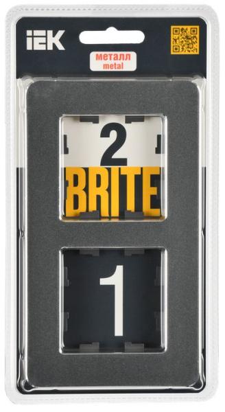 BRITE Рамка 2-местная РУ-2-1-Бр металл титан RE IEK