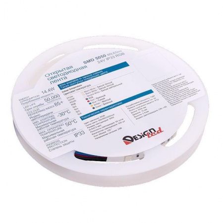 Светодиодная влагозащищенная лента DesignLed 14,4W/m 60LED/m 5050SMD разноцветный 5M 001653