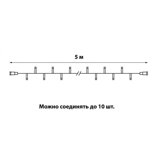 Светодиодная гирлянда Uniel без вилки теплый белый ULD-F90PRO S5M-050/TWK WW UL-00013249