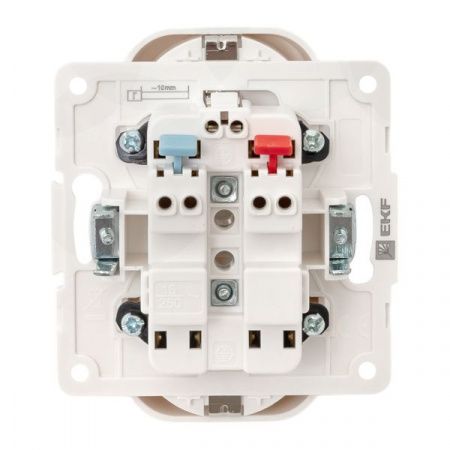 Стокгольм Механизм Розетки 2-местной с/з 16А автоматические клеммы белый с защ. штор. EKF PROxima