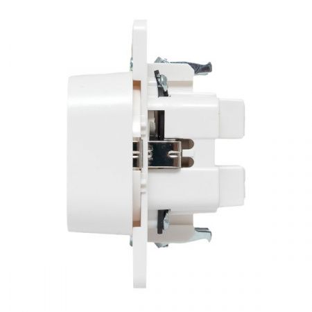 Стокгольм Механизм Розетки 2-местной с/з 16А автоматические клеммы белый с защ. штор. EKF PROxima