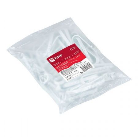 Дюбель-хомут для круглого кабеля (11-18мм) белый (50шт.) EKF PROxima