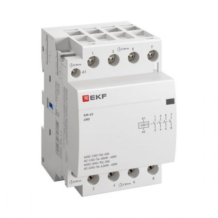 Контактор модульный КМ 63А 4NO 230В АС (3 мод.) PROXIMA EKF