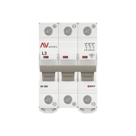 Выключатель автоматический AV-6 DC 3P 3A (L) 6kA EKF AVERES