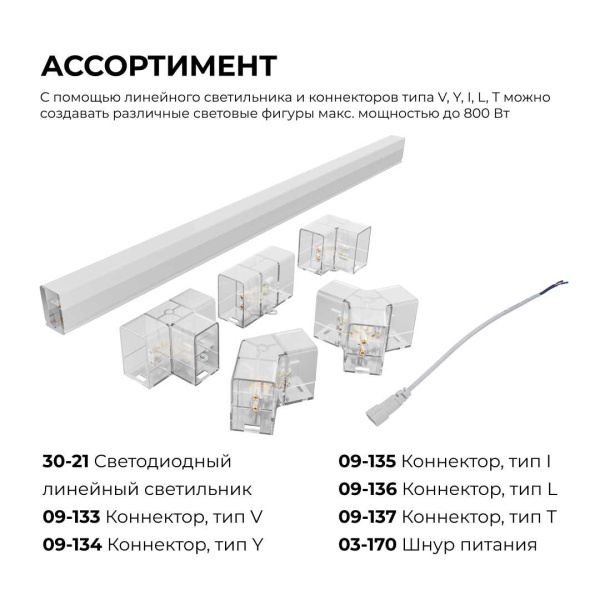 Коннектор для светильников серии NET тип L Apeyron 09-136