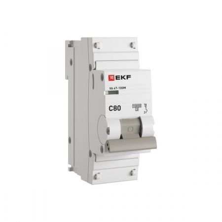 Автоматический выключатель ВА 47-100M 1P 80А (C) 10kA без теплового расцепителя EKF PROXIMA