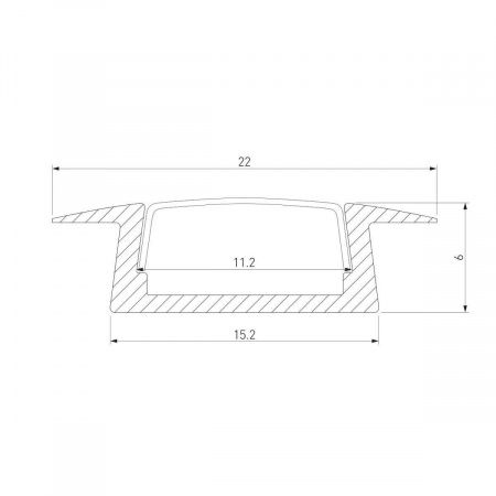 Профиль встраиваемый алюминиевый с рассеивателем Elektrostandard LL-2-ALP007 a053622
