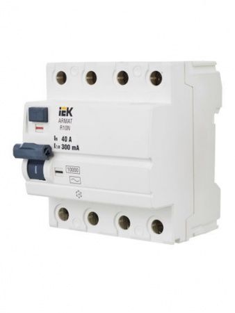 ARMAT Выключатель дифференциального тока R10N 4P 40А 300мА тип A IEK