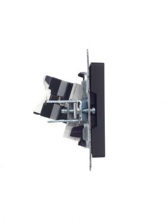 BRITE Розетка двойная RJ11+RJ45 кат.5E РК/Т12-БрГ графит IEK