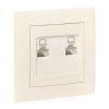 Валенсия розетка компьютерная RJ-45 2-местная кремовая EKF PROxima