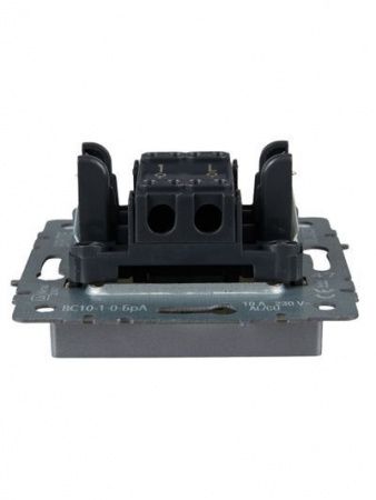 BRITE Выключатель 1-клавишный 10А ВС10-1-0-БрА алюминий IEK