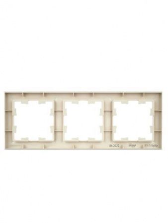 BRITE Рамка 3-местная РУ-3-БрКр бежевый IEK