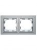 BRITE Рамка 2-местная IP44 РУ-2-БрА-44 алюминий IEK