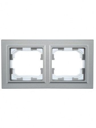 BRITE Рамка 2-местная IP44 РУ-2-БрА-44 алюминий IEK