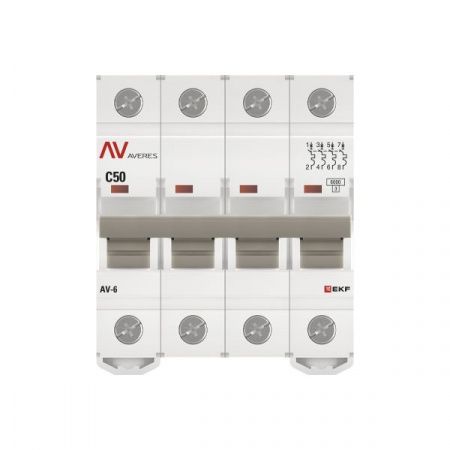 Выкл.автом.  4П  50A (C) 6kA  EKF AVERES