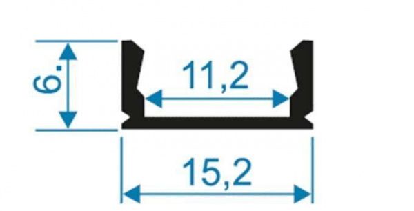 Профиль накладной с рассеивателем серебро 2м. Apeyron 08-01