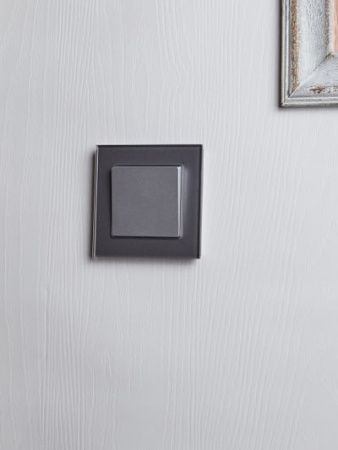 BRITE Выключатель 1-клавишный 10А ВС10-1-0-БрА алюминий IEK