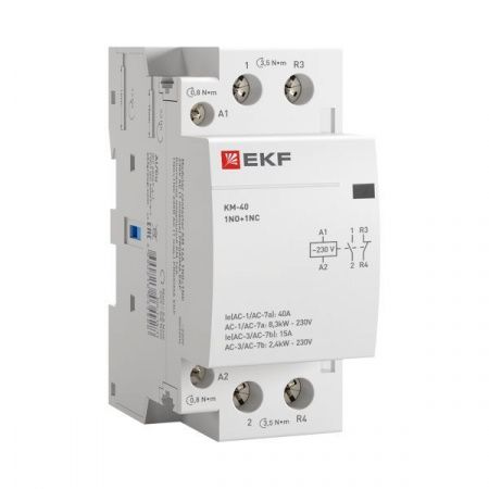 Контактор модульный КМ 40А 1NO+1NC 230В АС (2 мод.) PROXIMA EKF