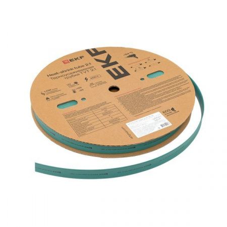 Термоусаживаемая трубка ТУТ нг 20/10 зелёная рулон EKF PROxima