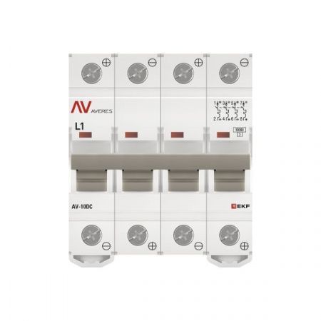 Выключатель автоматический AV-10 DC 4P 1A (L) 10kA EKF AVERES