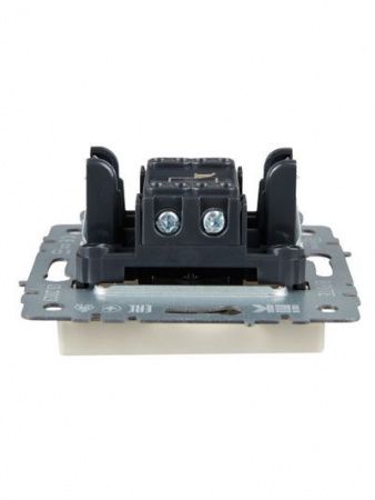 BRITE Выключатель 1-клавишный самовозвратный 10А ВС10-1-4-БрКр бежевый IEK