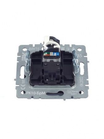 BRITE Розетка компьютерная RJ45 кат.5E РК10-БрМ маренго IEK