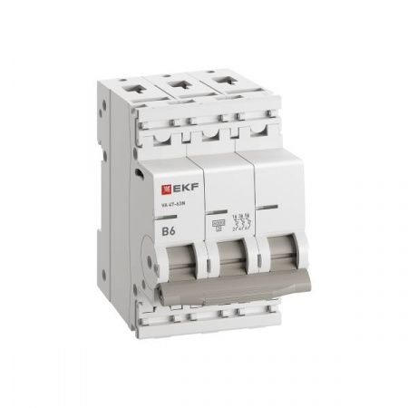 Автоматический выключатель 3P 6А (B) 6кА ВА 47-63N PROxima EKF