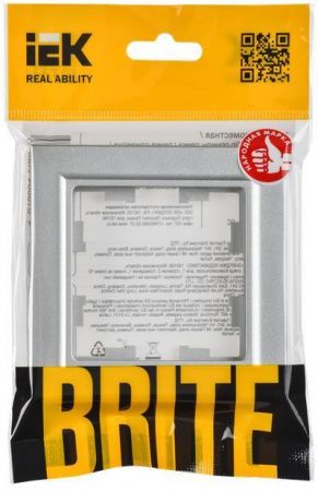 BRITE Рамка 1-местная РУ-1-БрА алюминий IEK