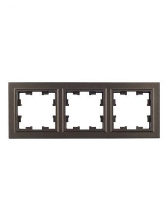 BRITE Рамка 3-местная РУ-3-БрТБ темная бронза IEK